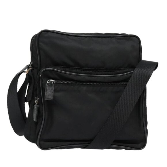 PRADA Shoulder Bag Nylon Black Auth 93017 - Picture 1 of 15